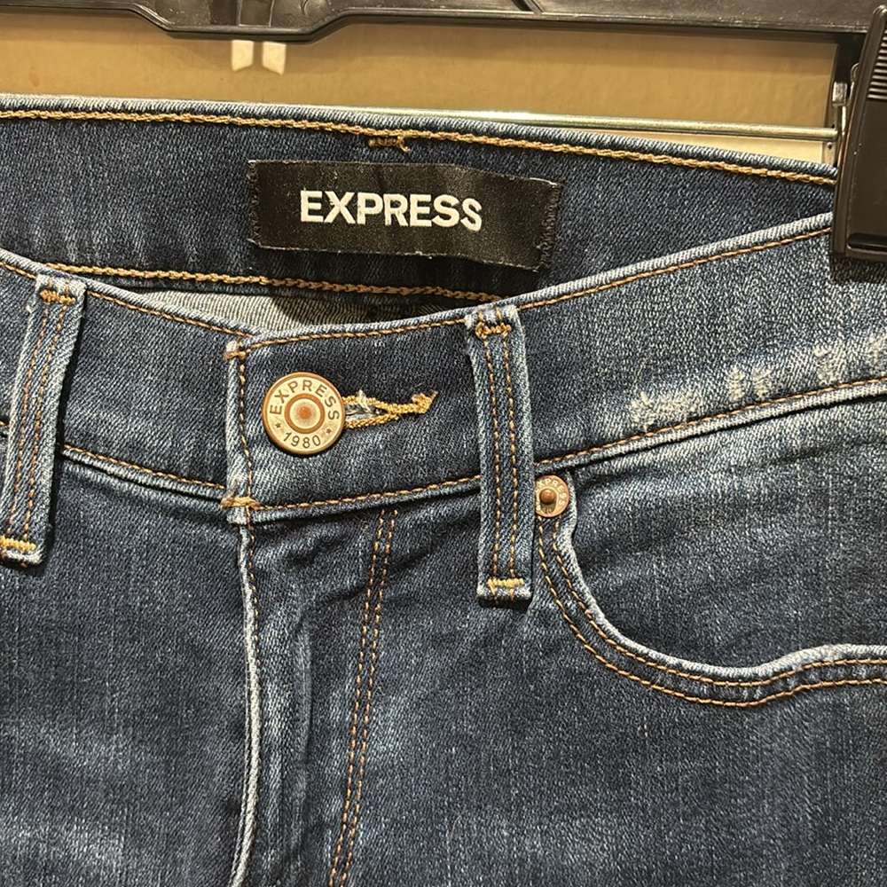 Express Dark Blue Ripped Jeans - Picture 3 of 6